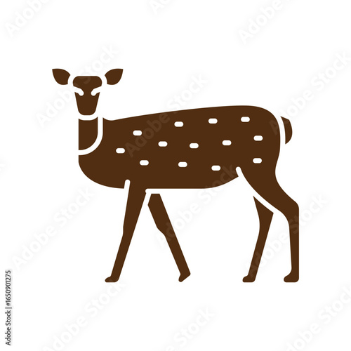 white tailed deer color flat icon for digital and print projects. North american animals.