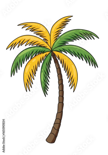 Vibrant Tropical Palm Tree Illustration 2.