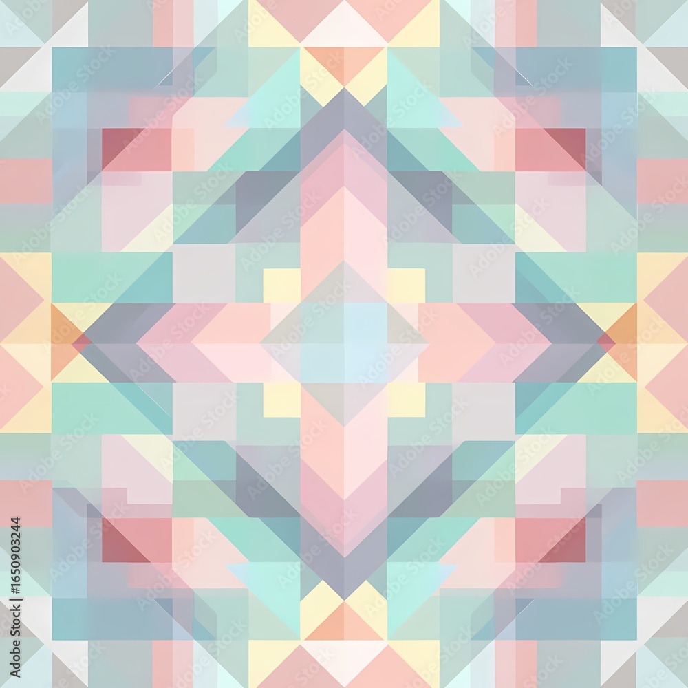 Obraz premium Minimal geometric pattern with soft pastel tones and clean lines, perfect for contemporary graphic projects.