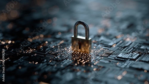 Digital padlock with globe symbolizing global data protection, international cybersecurity and worldwide networks