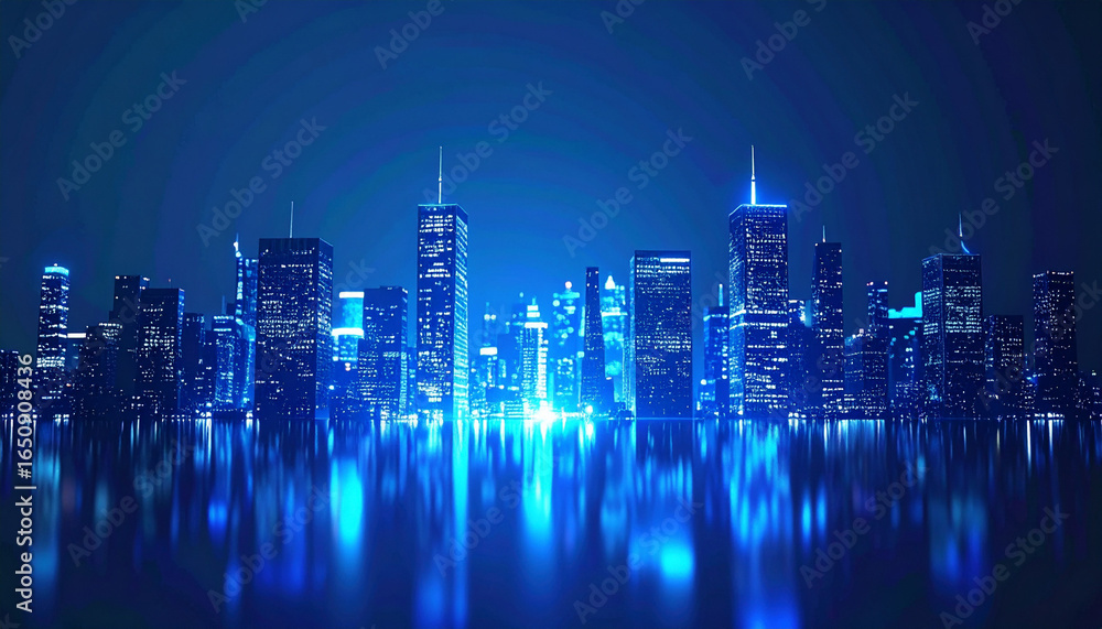 Obraz premium 未来的な都市の幻想的スカイライン