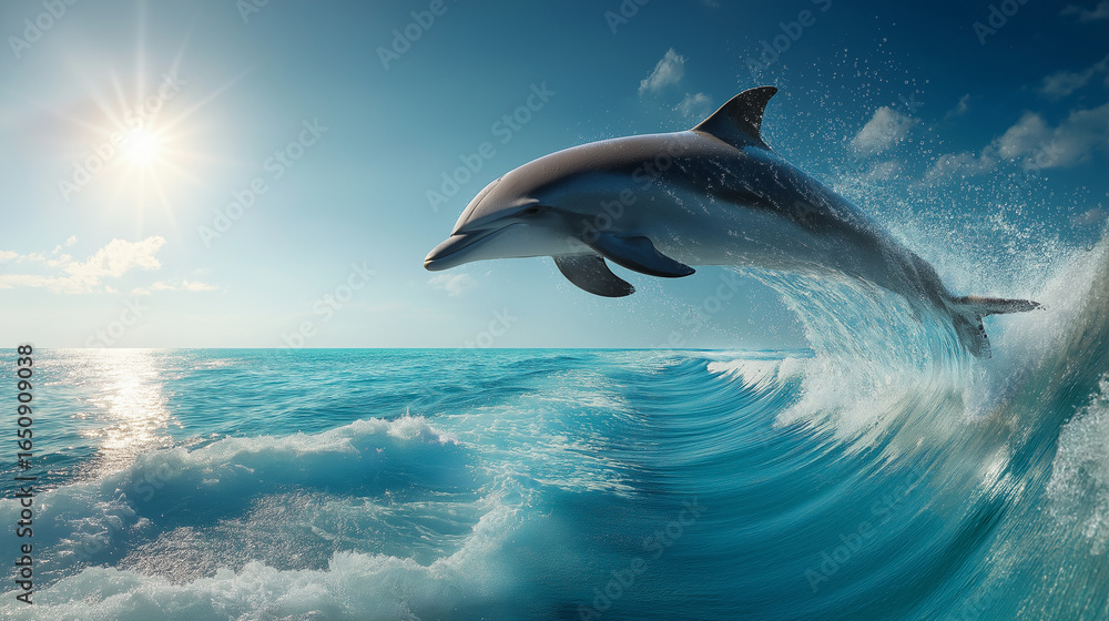 Fototapeta premium dolphin jumping out of water