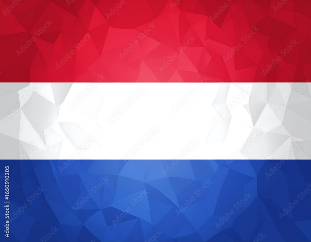 Fototapeta premium Geometric Netherlands flag illustration with a triangular design background