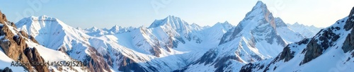 Wallpaper Mural Snow-capped mountains with rocky outcroppings, mountainous, rugged Torontodigital.ca