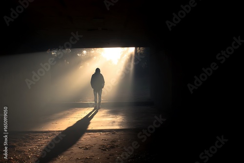 a despondent pubescent advancing upon beam
