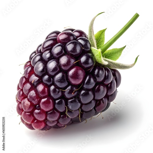 Asian Marionberry Rich Deep Purple Berries with Glossy Juicy Ripe Shine on White Background Evoking Exotic Freshness Natural Sweetness Gourmet Charm Vibrant Elegance and Premium Appeal