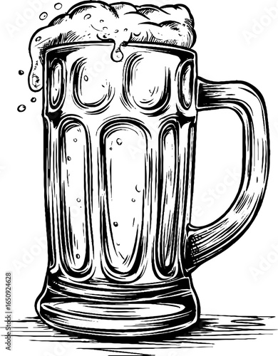 Vintage beer stein illustration – retro design for brewing label or poster