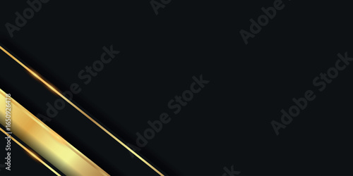 Dark luxury background with sparkling gold lines and empty space. Elegant vector design for certificates, award cards, nomination cards, and invitations. Vol. 2