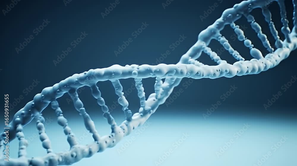 Detailed 3D Rendering of Blue DNA Double Helix Structure with Gradient Background for Science and Medical Visuals Detailed 3D Rendering of Blue DNA Double Helix Structure with Gradient Background for Science and Medical Visuals