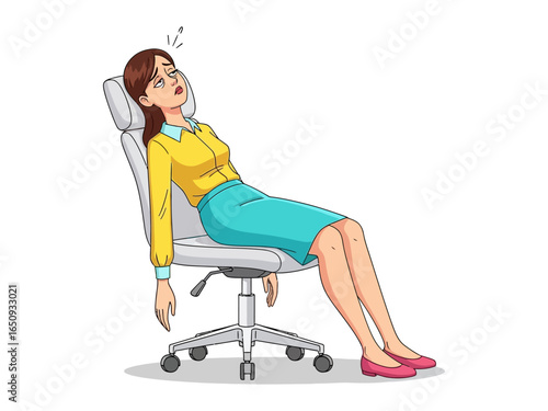 Burnout Blues: A frustrated individual slumps into a chair, capturing the heavy burden of overwork, stress, and weariness.
