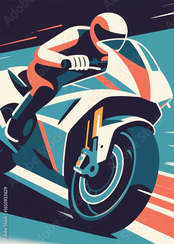 racing bike sport Illustrator Artwork design template poster