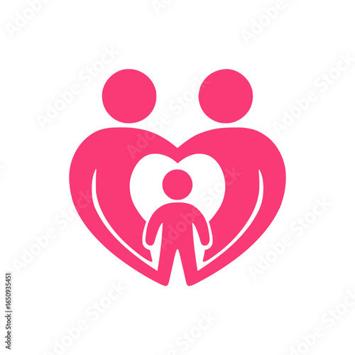A loving family icon that shows togetherness and support. Perfect for adoption agencies, family services, childcare, and community outreach programs.