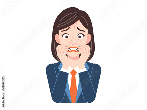 A Woman in Discomfort: A female expresses frustration and internal pressure through a graphic illustration.