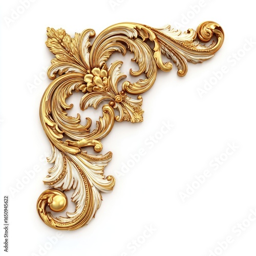 Ornate gold corner decorative element