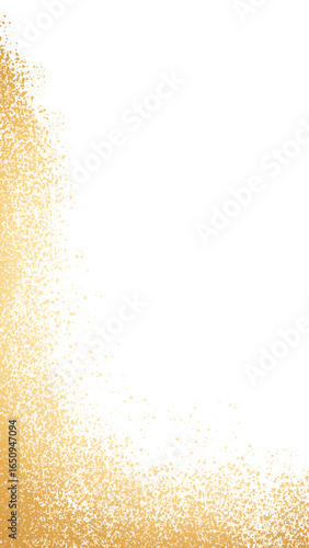 Golden spark scatter border,  abstract gold frame, gold spotted brushstrokes