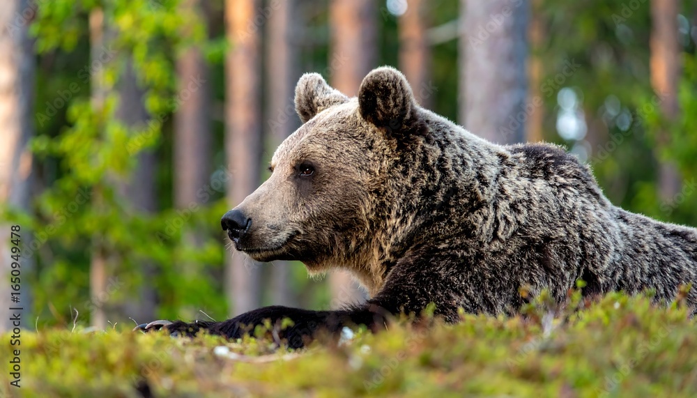 Obraz premium Brown bear in forest