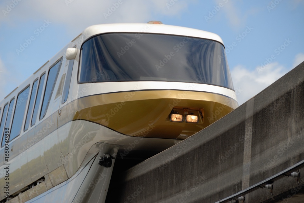 Fototapeta premium Monorail train at amusement park 