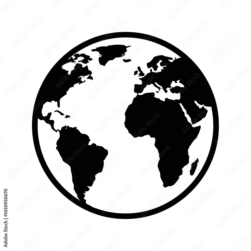 Obraz premium A universal concept of global interconnectedness and digital unity, depicted by a clean Earth icon, symbolizing worldwide reach