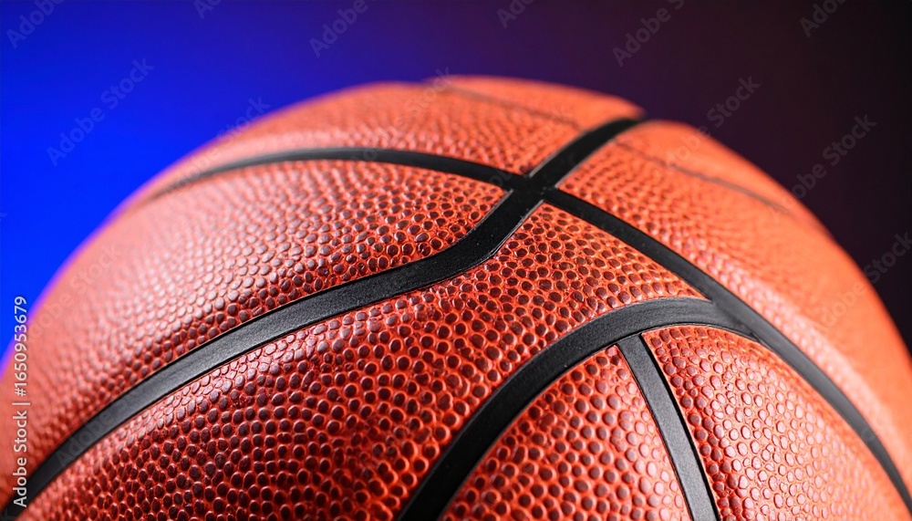 Fototapeta premium An orange basketball on a textured black background