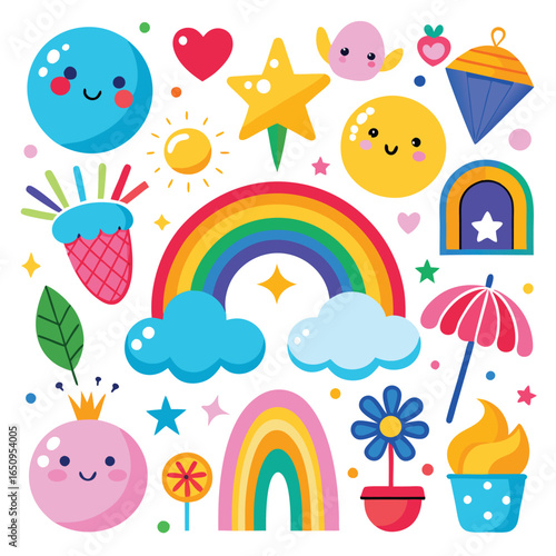 Cute Pixel Art Rainbow Collection: Graphics for Kids, Websites & Design Projects