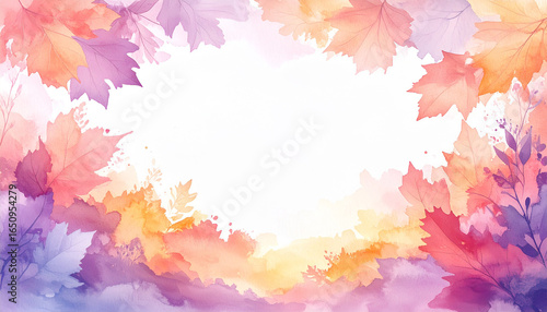 Autumn maple leaf frame illustration image