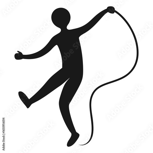 Weighted jump rope for exercise silhouette vector art
