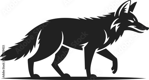 Coyote silhouette, wild canine, natural predator, mammal, wildlife symbol, wilderness dog, nature illustration, forest creature, nocturnal hunter, animal art