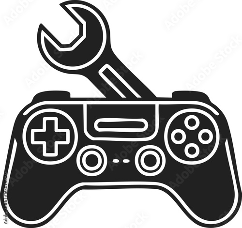 Game controller, video game console accessory, gaming tool, repair equipment with wrench, gamer gadget