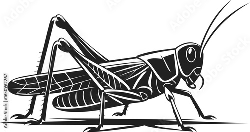 Grasshopper, insect, nature creature, jumping bug, pest, grass insect, outdoor animal, wildlife illustration, engraved drawing, vintage style art