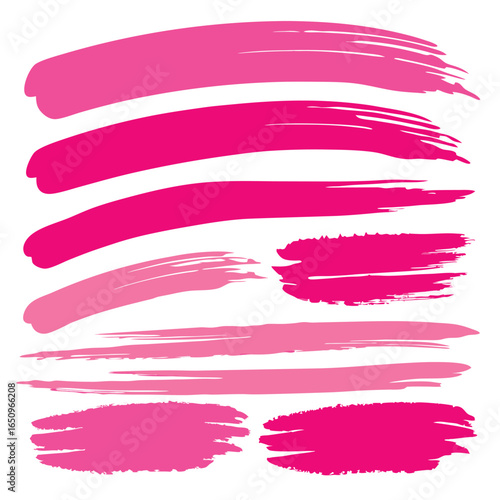 Vibrant Pink Brush Strokes: Design Elements for Branding & Marketing
