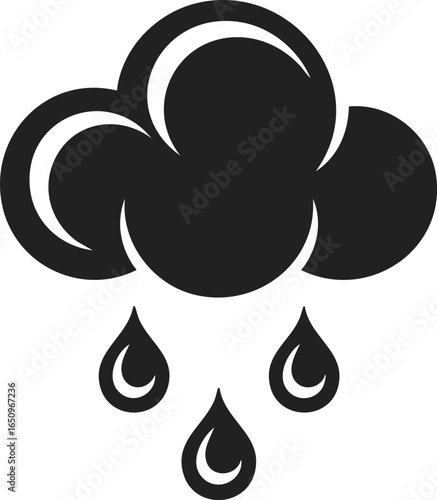 Rain cloud, storm cloud, precipitation cloud, weather pattern, atmospheric icon, nature representation, water droplet symbol