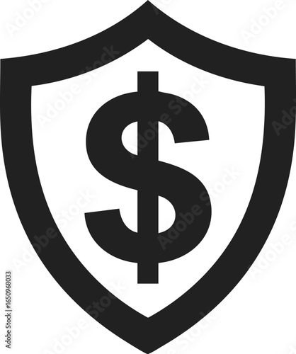 Safe investment symbol, financial security emblem, monetary protection icon, secure wealth representation