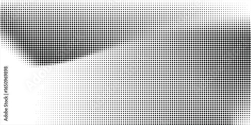 Grunge halftone gradient background. Faded grit noise texture. White and black sandy wallpaper. Retro pixelated backdrop. Anime or manga style comic overlay. Vector graphic art.eps 10
