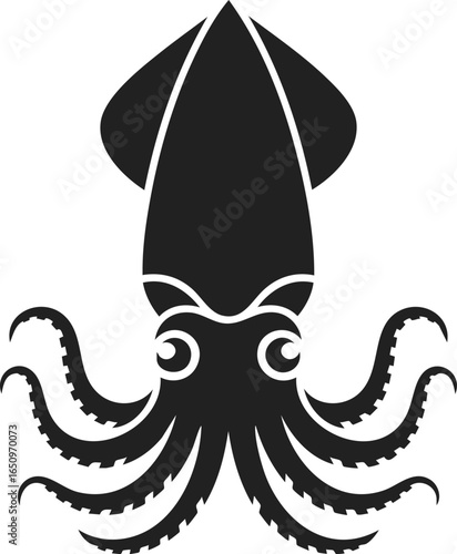 Squid, marine creature, cephalopod, aquatic animal, tentacled invertebrate, ocean dweller, mythical inspiration, vintage engraved style