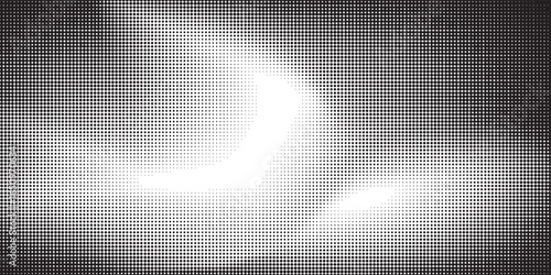 Grunge halftone gradient background. Faded grit noise texture. White and black sandy wallpaper. Retro pixelated backdrop. Anime or manga style comic overlay. Vector graphic art.eps 10