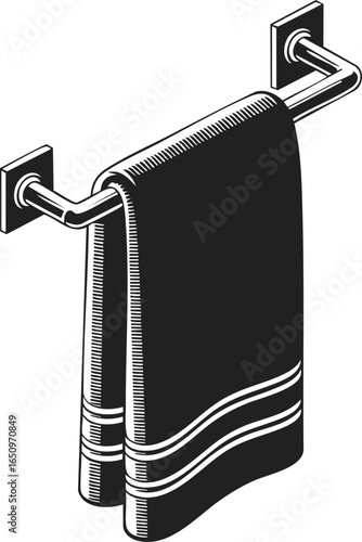 Towel rack, double bar towel holder, bathroom accessory, wall-mounted towel hanger