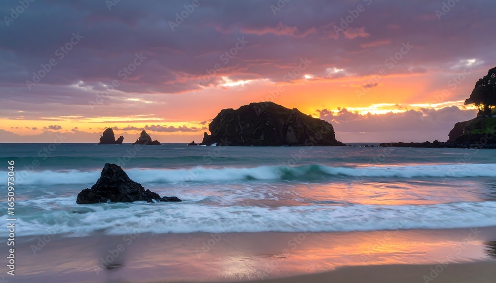 Fototapeta premium Dramatic coastal sunrise