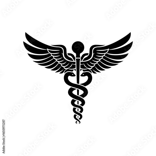stylish caduceus medical symbol