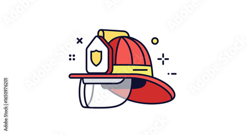 Firefighter helmet icon safety equipment emergency services protection gear