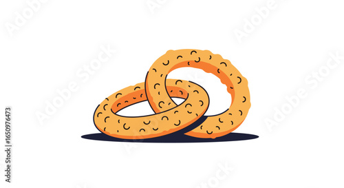 Golden fried crispy onion rings appetizer snack food delicious golden
