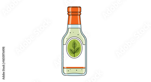 Creative bottle design for organic herb dressing healthy salad condiment
