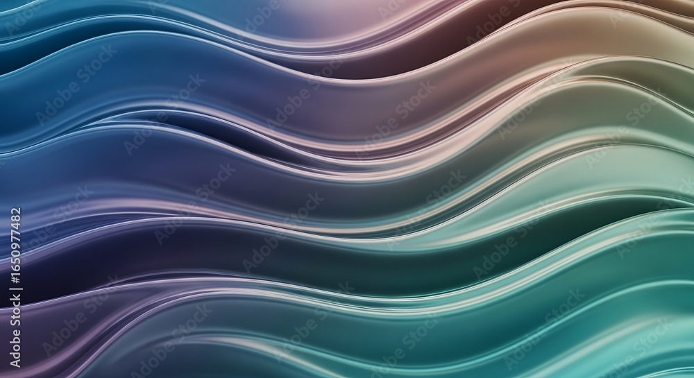 Obraz premium Abstract waves in cool-toned hues create a fluid and dynamic atmosphere, conveying movement and serenity.