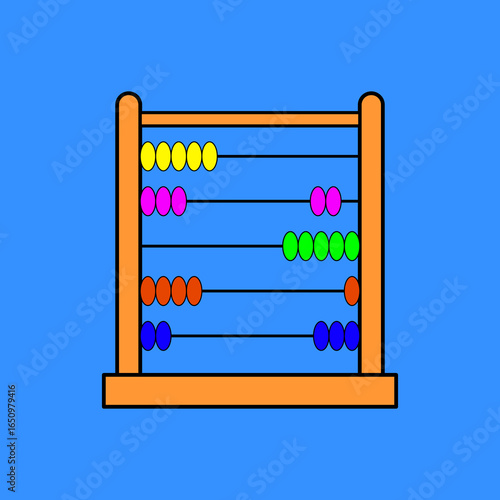 Vector illustration of a colorful wooden abacus, perfect for educational themes.