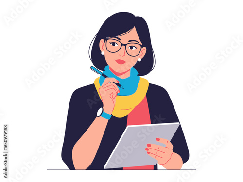 The Mindful Planner: A contemplative professional thoughtfully considers and plans the future, envisioning strategic direction. 