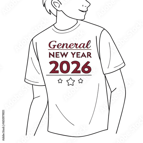 Person wearing new year celebration t shirt holiday