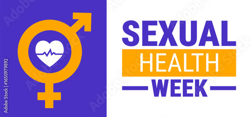 Sexual Health Week background, banner, card or poster design template is observed every year during September, to raise awareness about the mission. Vector illustration