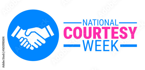 National Courtesy Week background, banner, card or poster design template is observed every year during September, to raise awareness about the mission. Vector illustration.