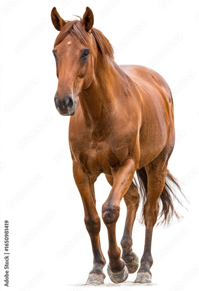 Obraz premium Brown horse in a walking pose