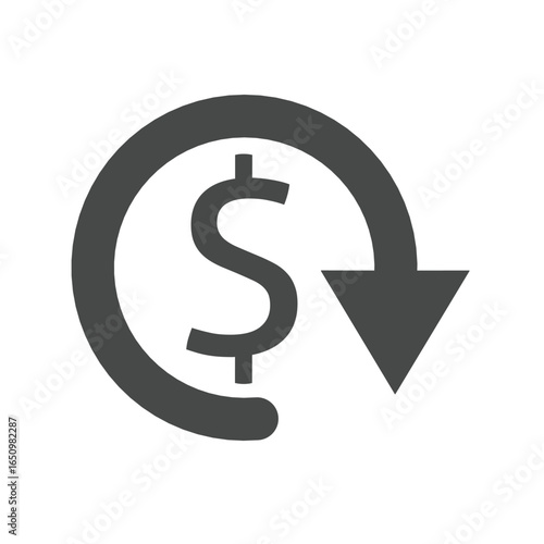 vector money depreciation icon on white background