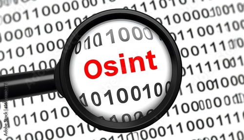 OSINT Magnifying Glass Binary Code.